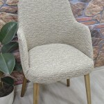 Büyük Kollu Sandalye Kılıfı Jakar Kumaş, Kahve