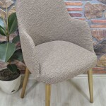 Büyük Kollu Sandalye Kılıfı Jakar Kumaş, K.Kahve