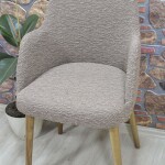 Büyük Kollu Sandalye Kılıfı Jakar Kumaş, K.Kahve