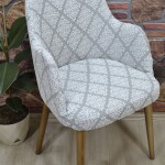 Büyük Kollu Sandalye Kılıfı Jakar Kumaş, Baklava Krem