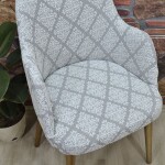 Büyük Kollu Sandalye Kılıfı Jakar Kumaş, Baklava Krem