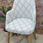 Büyük Kollu Sandalye Kılıfı Jakar Kumaş, Baklava Krem