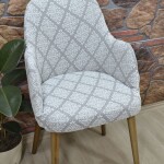 Büyük Kollu Sandalye Kılıfı Jakar Kumaş, Baklava Krem