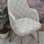 Büyük Kollu Sandalye Kılıfı Jakar Kumaş, Baklava Kahve