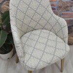 Büyük Kollu Sandalye Kılıfı Jakar Kumaş, Baklava Kahve