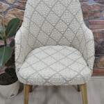 Büyük Kollu Sandalye Kılıfı Jakar Kumaş, Baklava Kahve