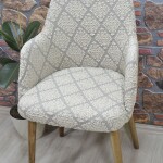 Büyük Kollu Sandalye Kılıfı Jakar Kumaş, Baklava Kahve