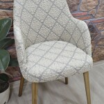 Büyük Kollu Sandalye Kılıfı Jakar Kumaş, Baklava Kahve