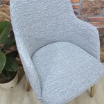 Büyük Kollu Sandalye Kılıfı Jakar Kumaş, Gri