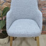 Büyük Kollu Sandalye Kılıfı Jakar Kumaş, Gri