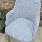 Büyük Kollu Sandalye Kılıfı Jakar Kumaş, Gri