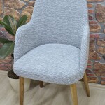 Büyük Kollu Sandalye Kılıfı Jakar Kumaş, Gri