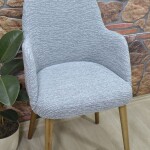 Büyük Kollu Sandalye Kılıfı Jakar Kumaş, Gri