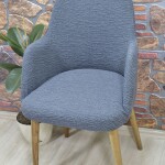 Büyük Kollu Sandalye Kılıfı Jakar Kumaş, Antrasit