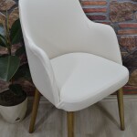 Büyük Kollu Sandalye Kılıfı Lakos Kumaş, Krem