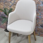 Büyük Kollu Sandalye Kılıfı Lakos Kumaş, Kakao