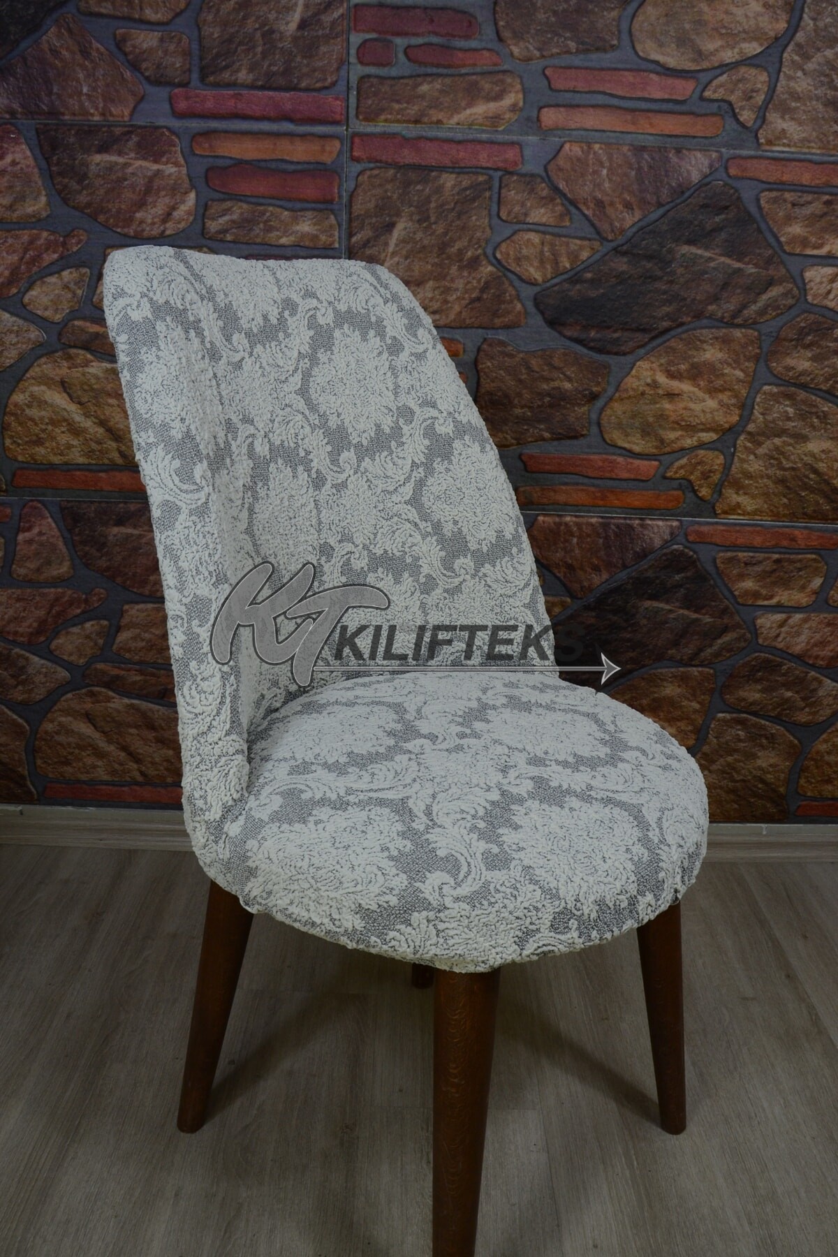 Oval Sandalye Kılıfı Jakar Kumaş
