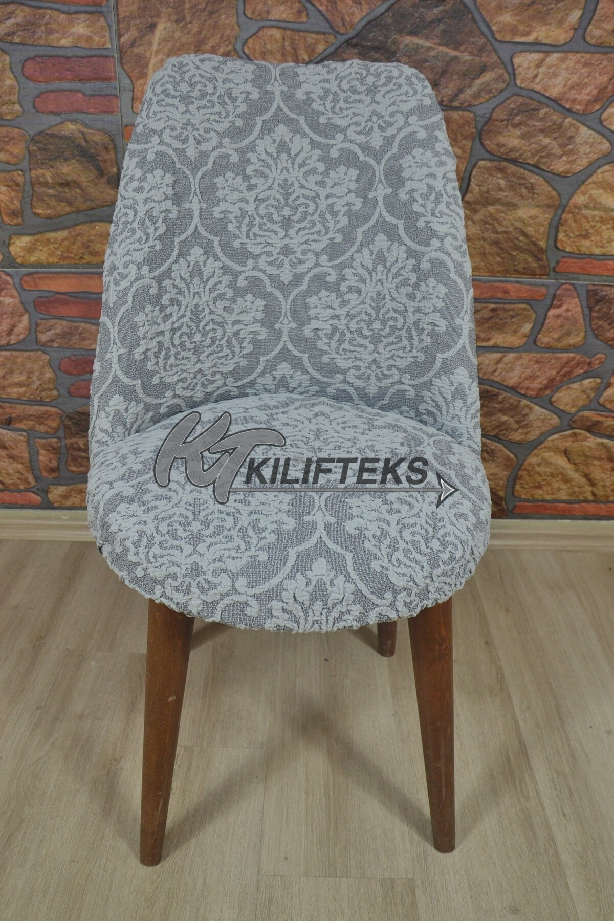 Oval Sandalye Kılıfı Jakar Kumaş