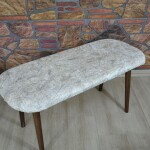 Bench Takım Kılıfı Sungerlı Kumaş 2 Sandalye 1 Bench 1 Puf Kılıfı Bej